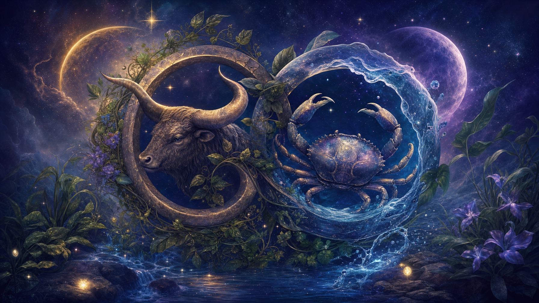 Taurus and Cancer: Stable Nurturing Bond